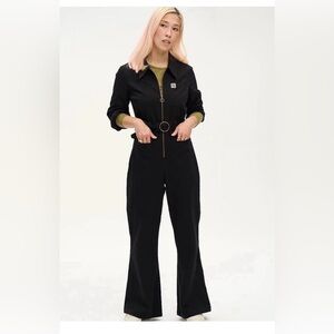 Lucy & Yak Black Jumpsuit with Brass Accents
